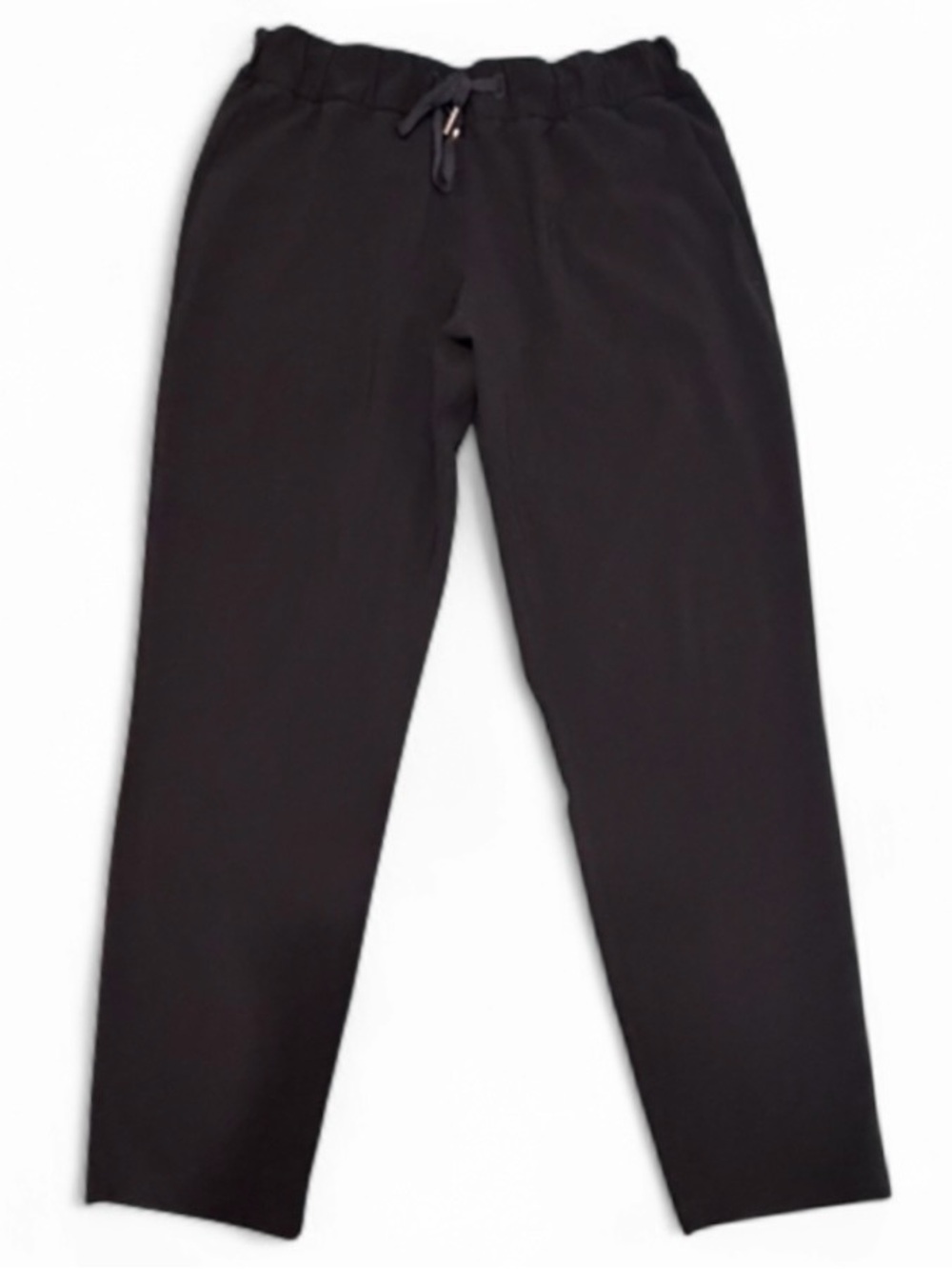 Lululemon On The Fly Pants Size 10 Black Cropped Drawstring Travel Athleisure - Picture 2 of 10